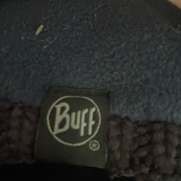 Buff Neck warmer Scarf  knitted sweater outer fleece inner Primaloft Navy Blue - Picture 6 of 6